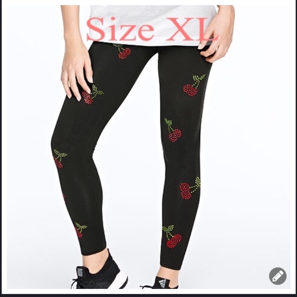 PINK Victoria's Secret Pants - VS PINK CHERRY BLING COTTON CAMPUS LEGGING / XL